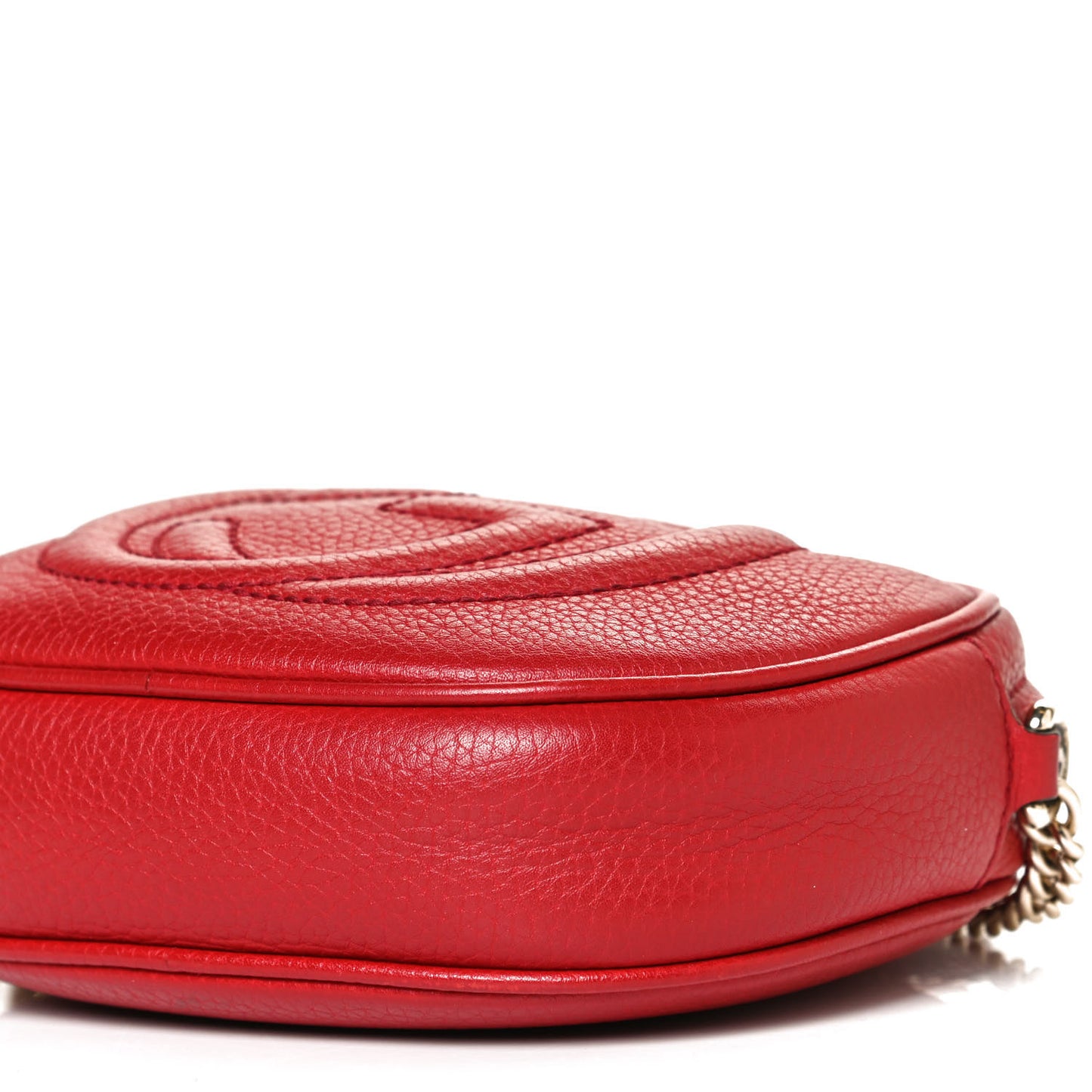 Pebbled Calfskin Mini Soho Chain Bag Tabasco Red