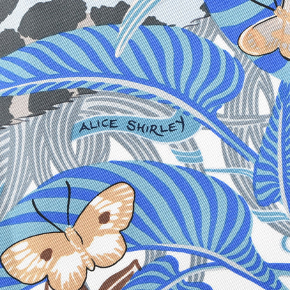Hermes Silk Jaguar Quetzal Scarf 90 Bleu Gris Camel 4 of 5