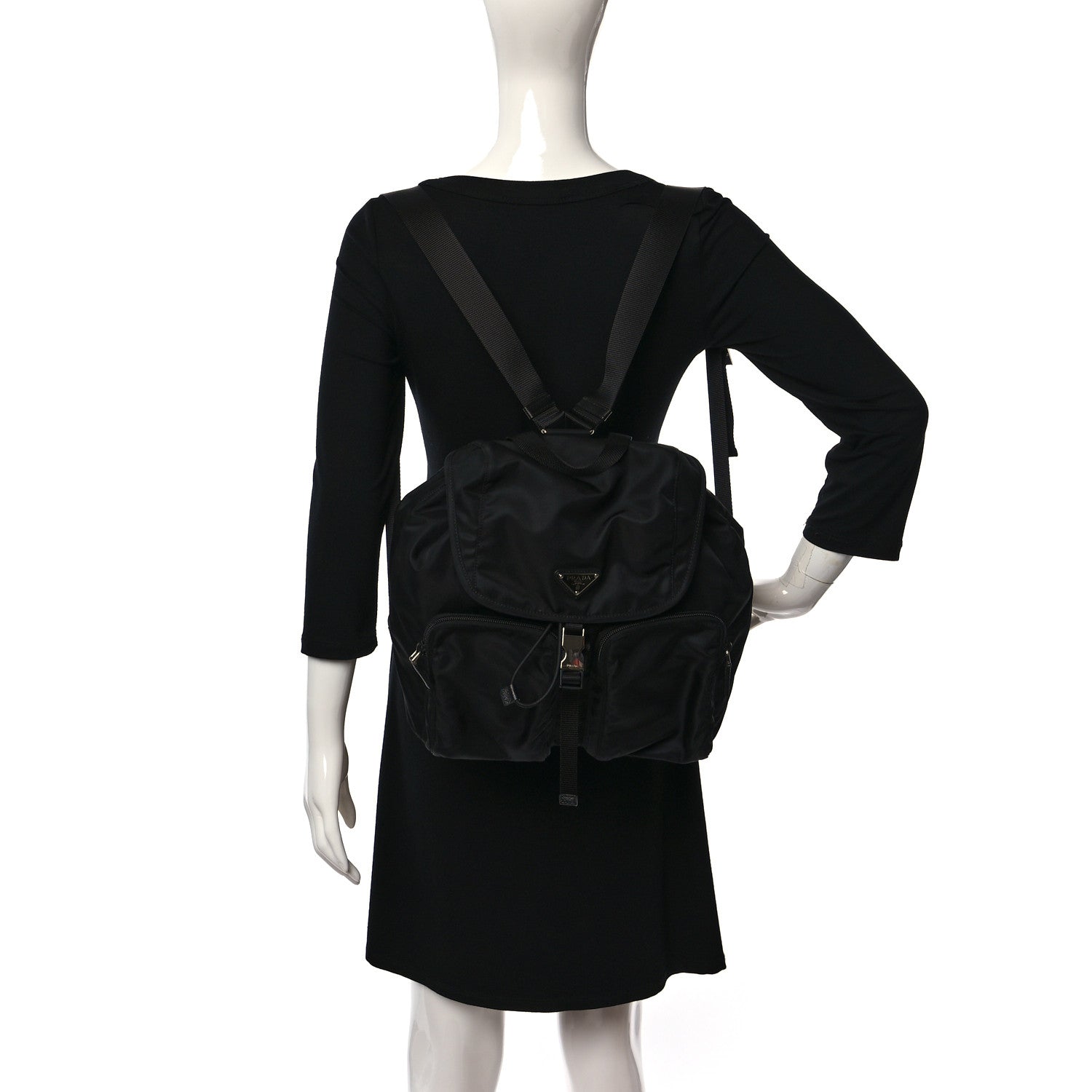 Prada Nylon Vela Large Backpack Black 2 of 8