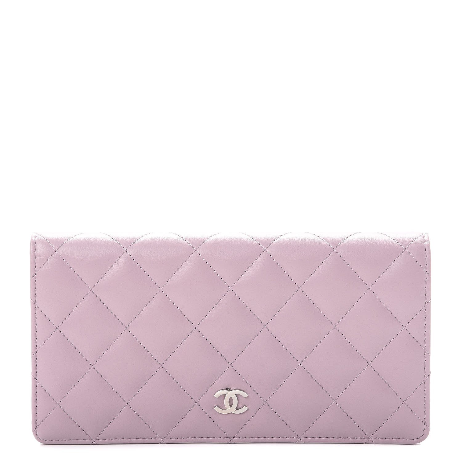 Chanel Lambskin Quilted Yen Wallet Lilac 1 of 9