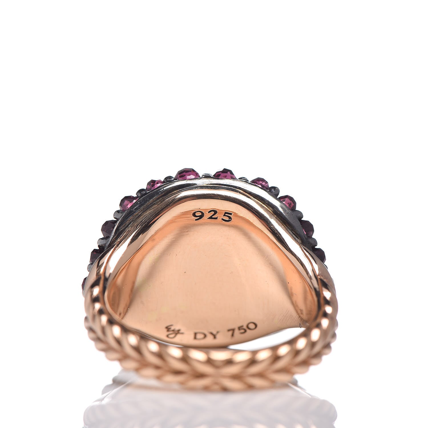 David Yurman 18K Rose Gold Rhodolite Garnet Osetra Ring 47 4 5 of 6