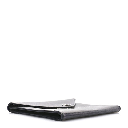 Chanel Metallic Lambskin Embossed Envelope Clutch Black 4 of 10