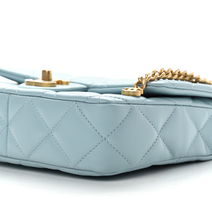 Chanel Lambskin Enamel Quilted Pending CC Mini Square Flap Light Blue 9 of 9