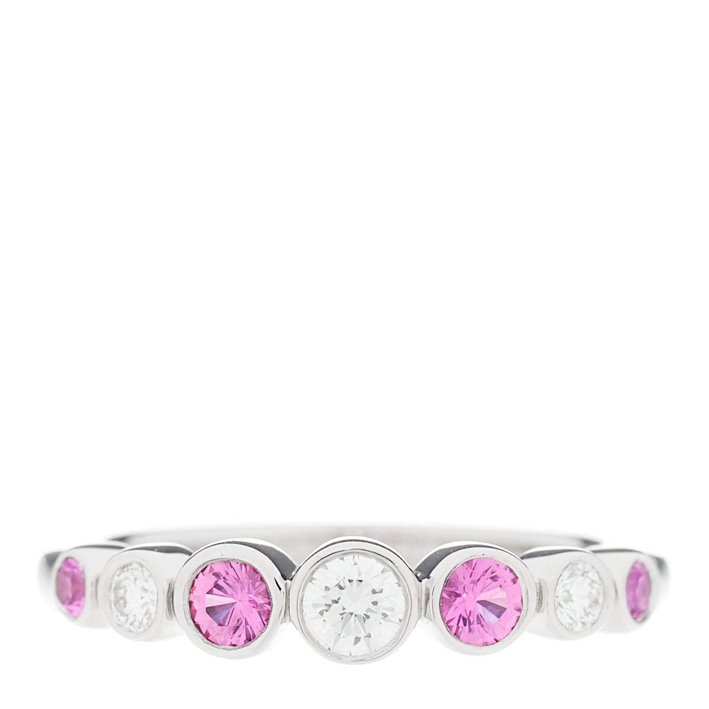 Platinum Diamond Pink Sapphire Jazz Ring 50 5.5