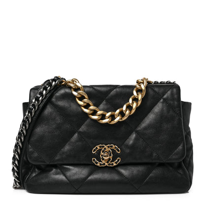 Chanel Lambskin Quilted Large Chanel 19 Flap Black 1 of 8