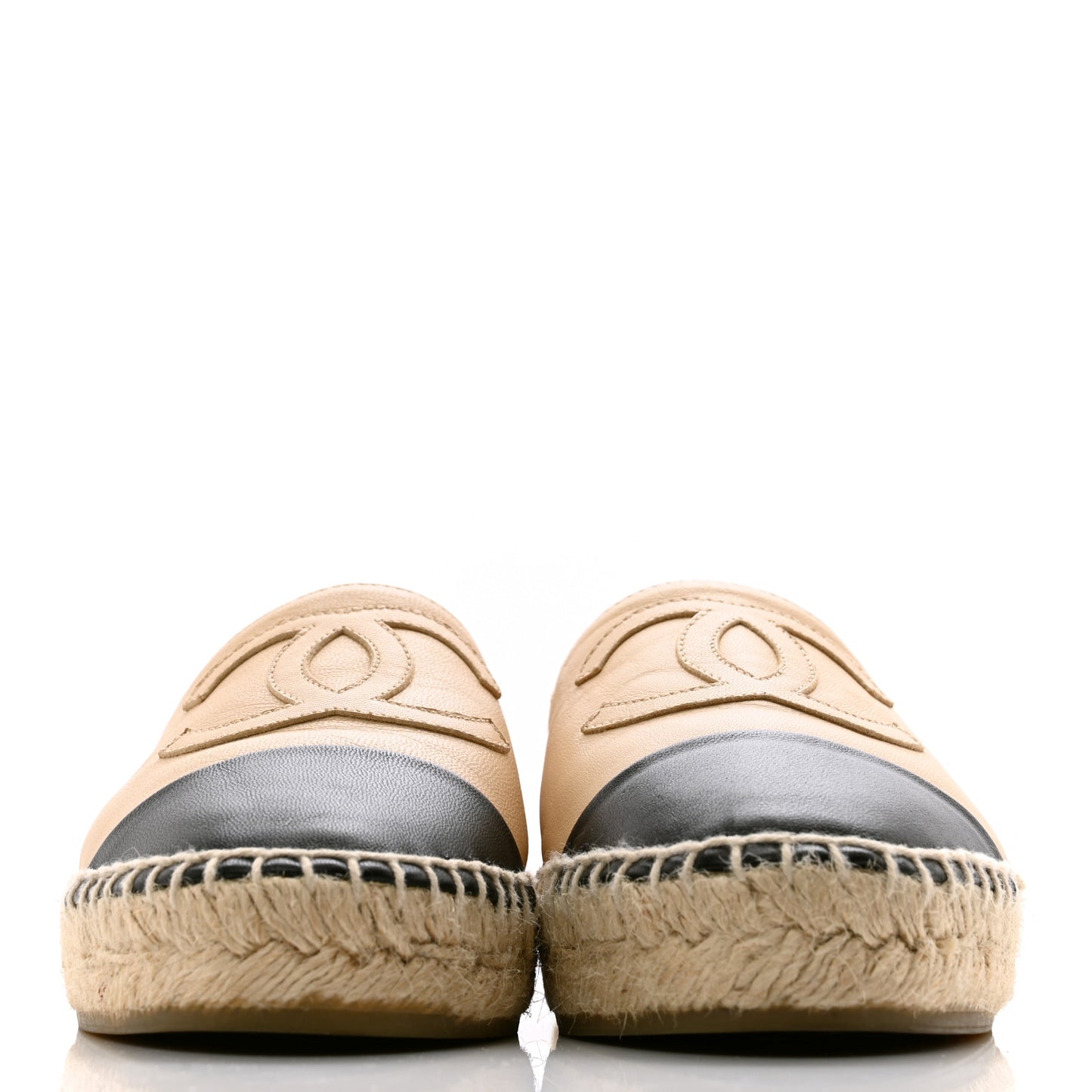 Lambskin CC Espadrilles 35 Beige Black