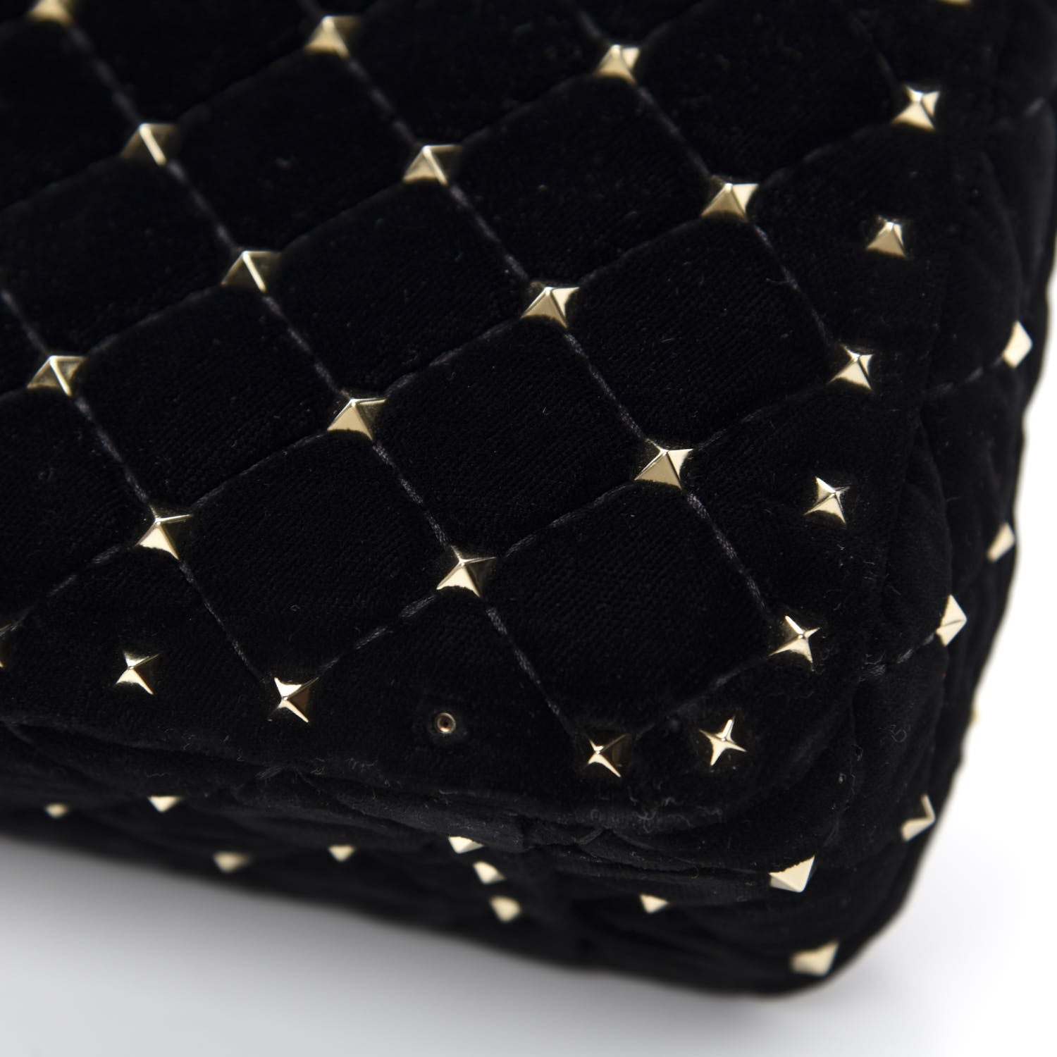 Valentino Garavani Velvet Medium Rockstud Spike Shoulder Bag Black 8 of 10