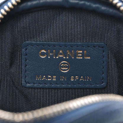 Chanel Metallic Caviar Quilted Zip Around Classic Coin Purse Dark Blue 6 of 8