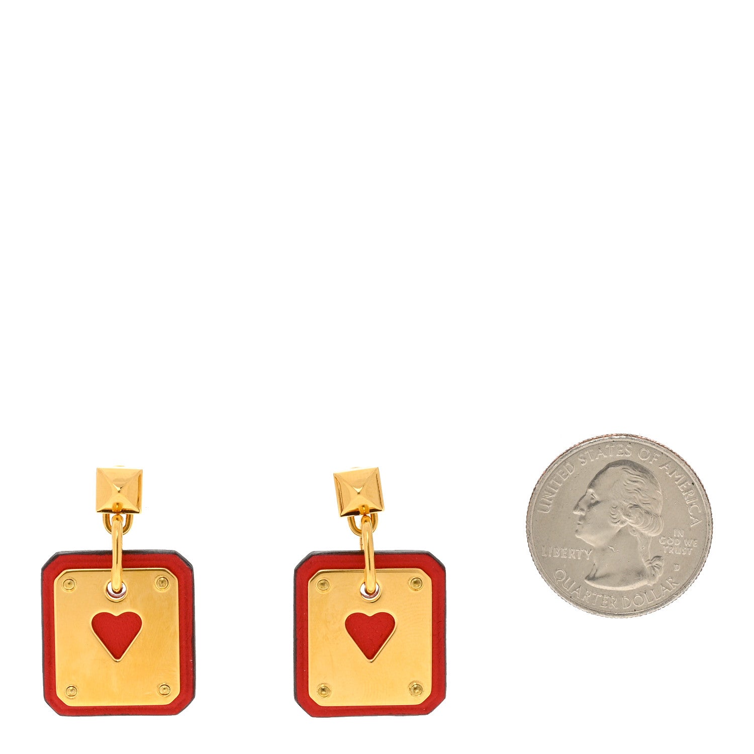 Hermes Swift As De Coeur Earrings Rouge de Coeur 2 of 4
