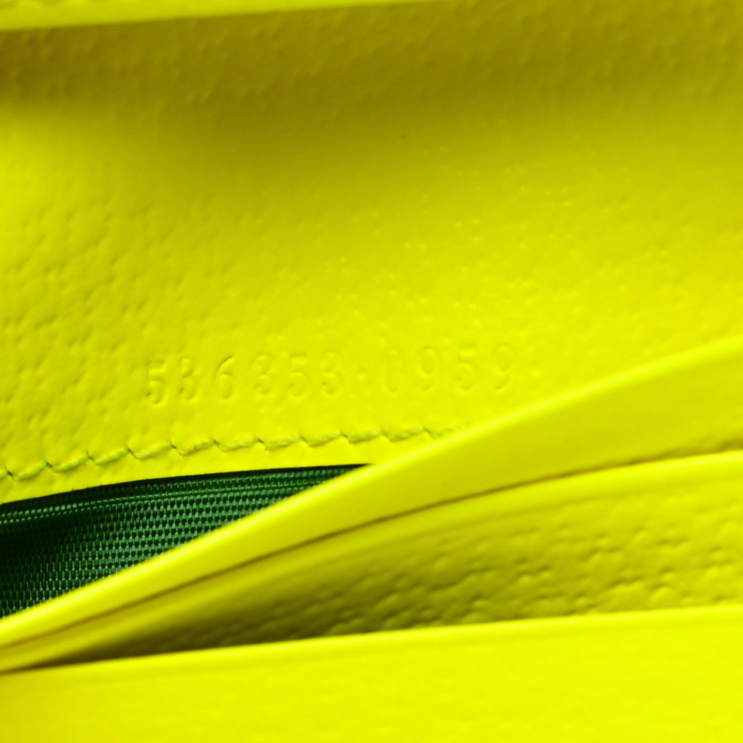 Calfskin Flora Print Zumi Card Case Yellow Fluo