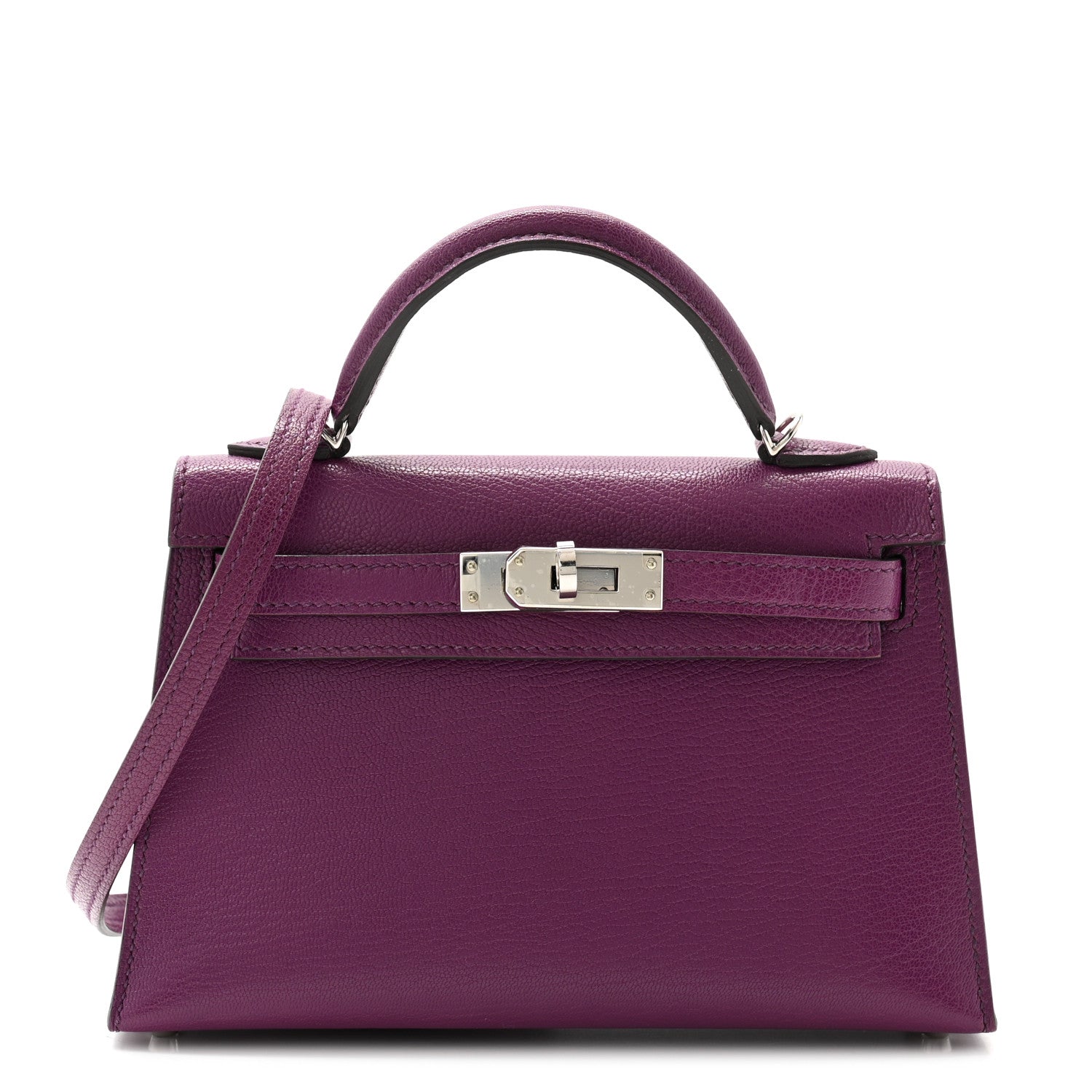 Hermes Chevre Mysore Mini Kelly Sellier 20 Violet 1 of 11