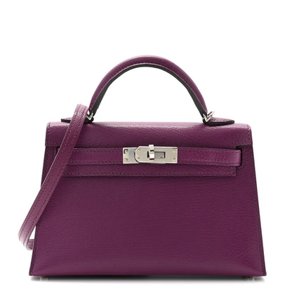 Hermes Chevre Mysore Mini Kelly Sellier 20 Violet 1 of 11