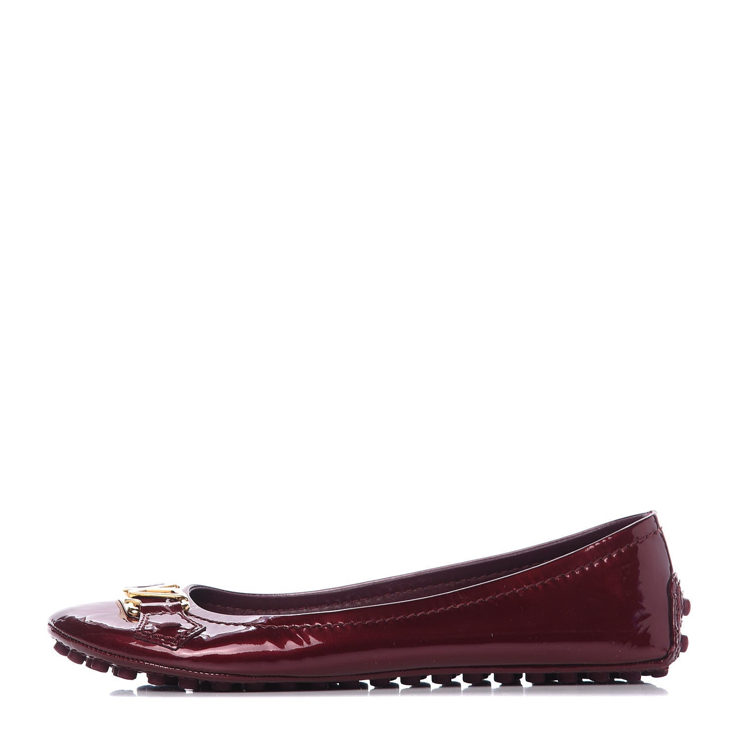 Louis Vuitton Patent Calfskin Oxford Ballerina Flats 34.5 Amarante 1 of 9