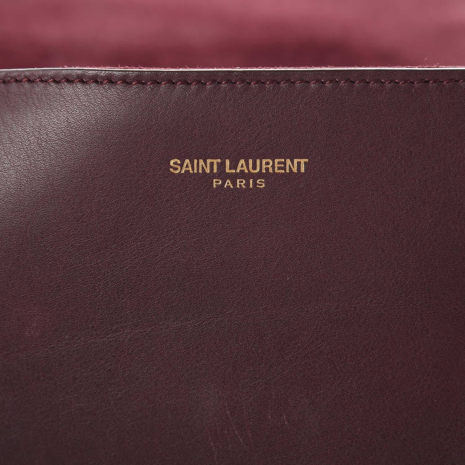 Saint Laurent Calfskin Classic Y Ligne Clutch Bordeaux 6 of 11