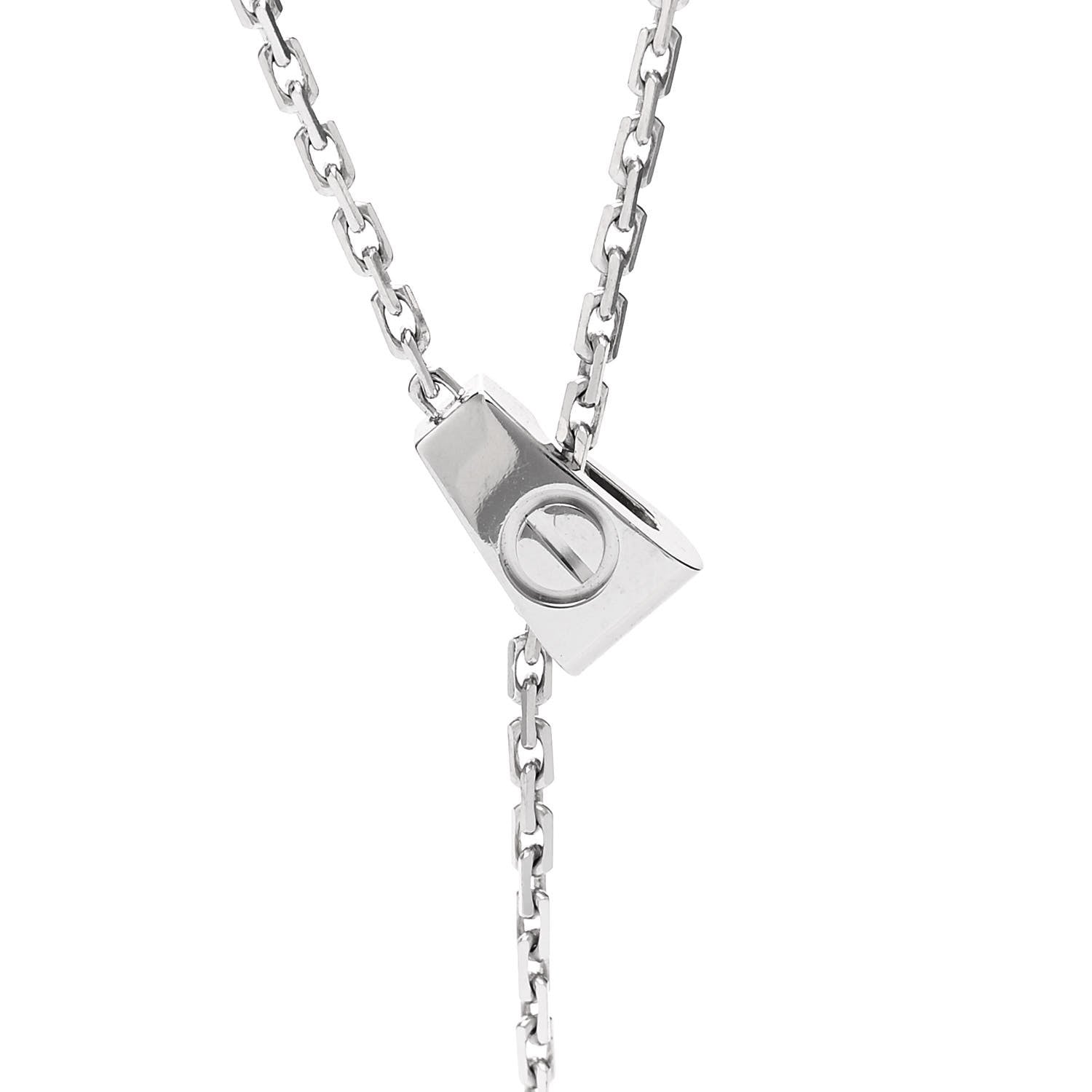 Cartier 18K White Gold LOVE Lariat Necklace 4 of 6
