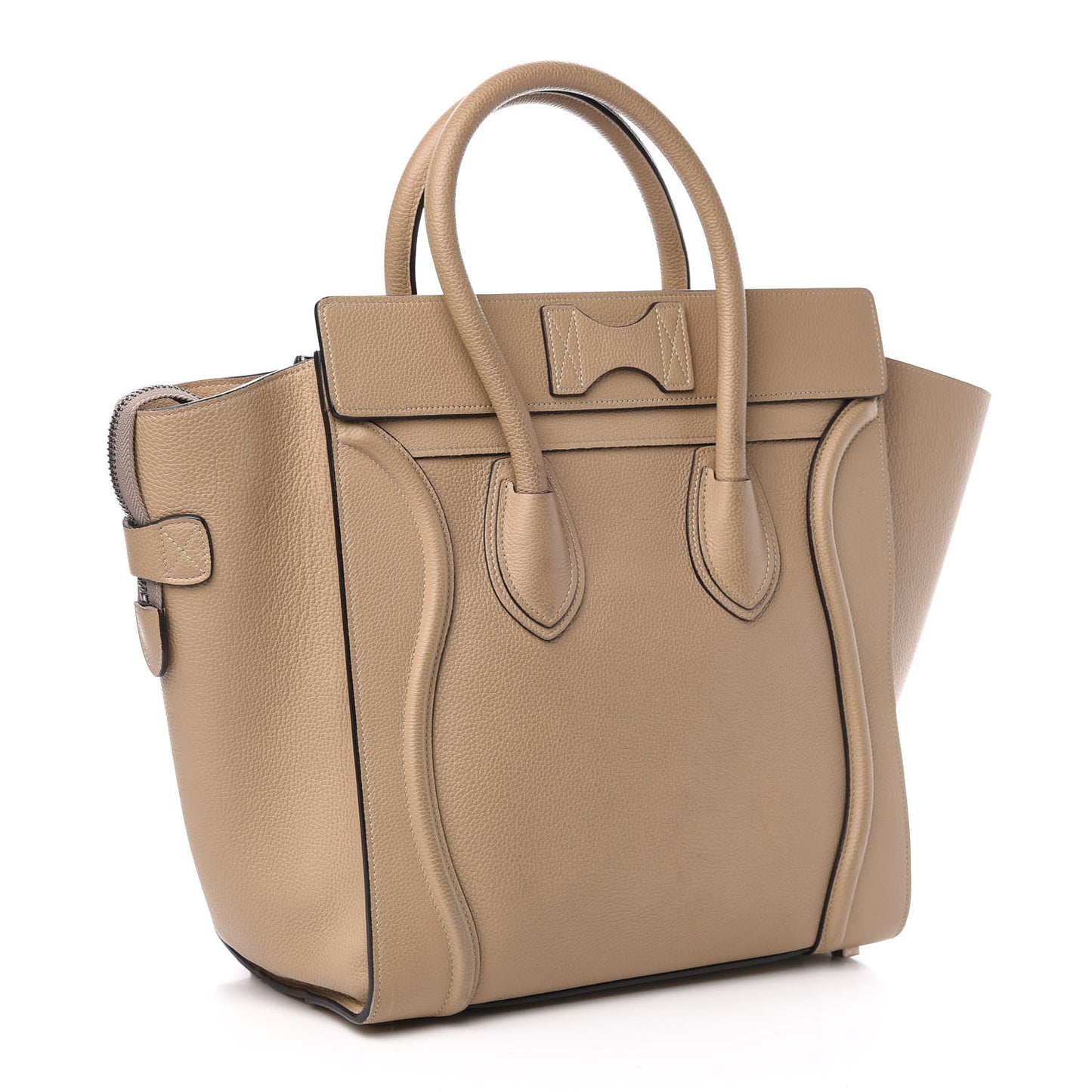 Drummed Calfskin Mini Luggage Dune
