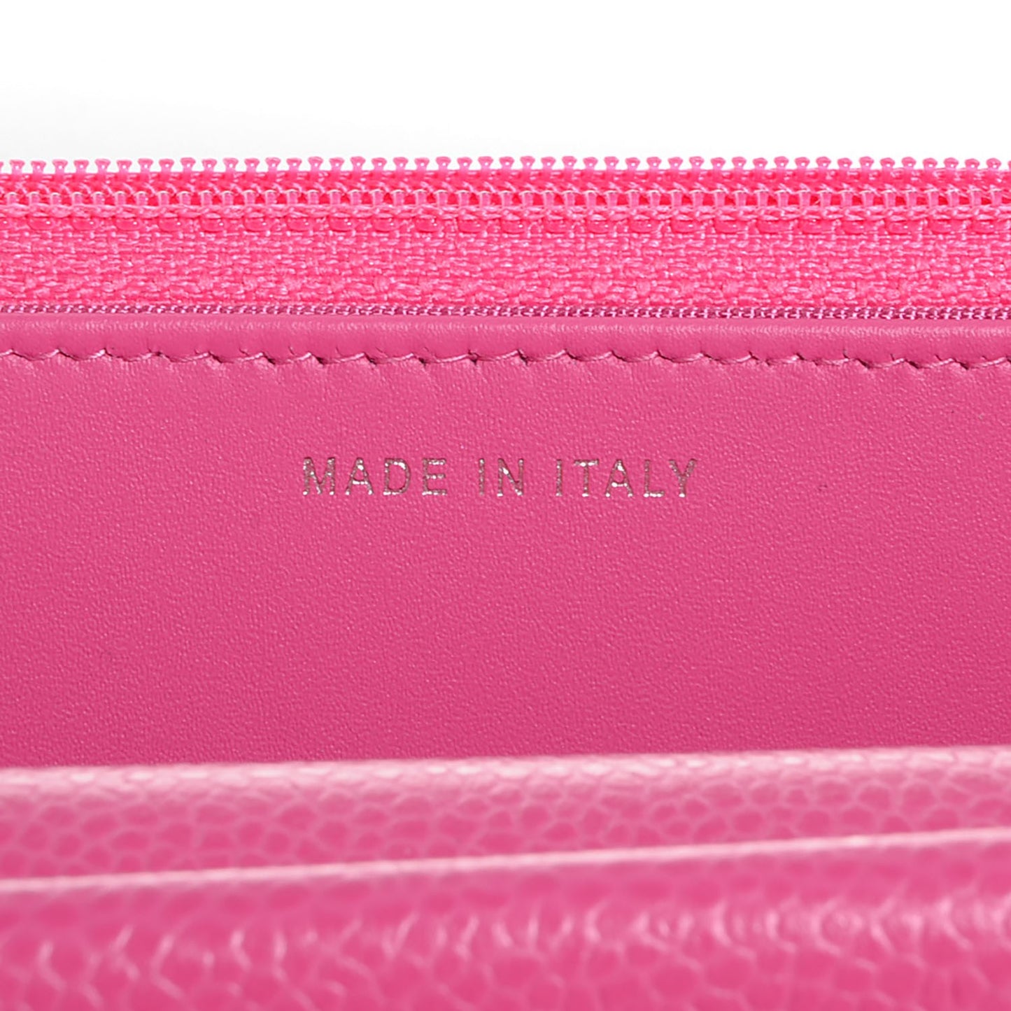 Caviar Quilted Wallet On Chain WOC Dark Pink