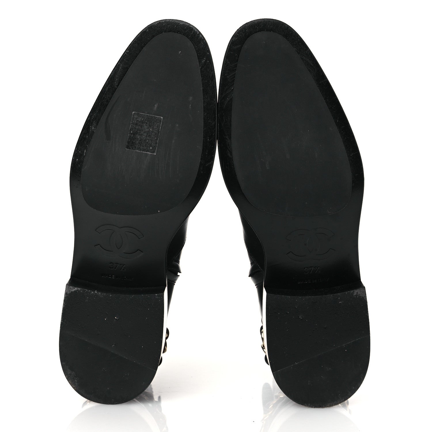 Chanel Calfskin Chain Short Boots 37.5 Black 7 of 13