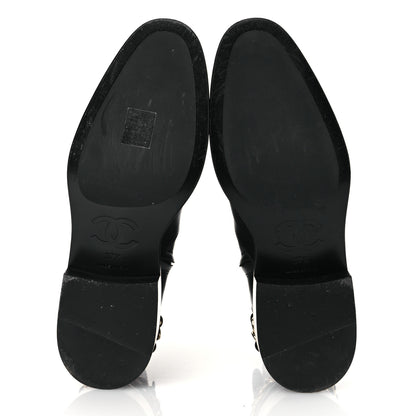 Chanel Calfskin Chain Short Boots 37.5 Black 7 of 13