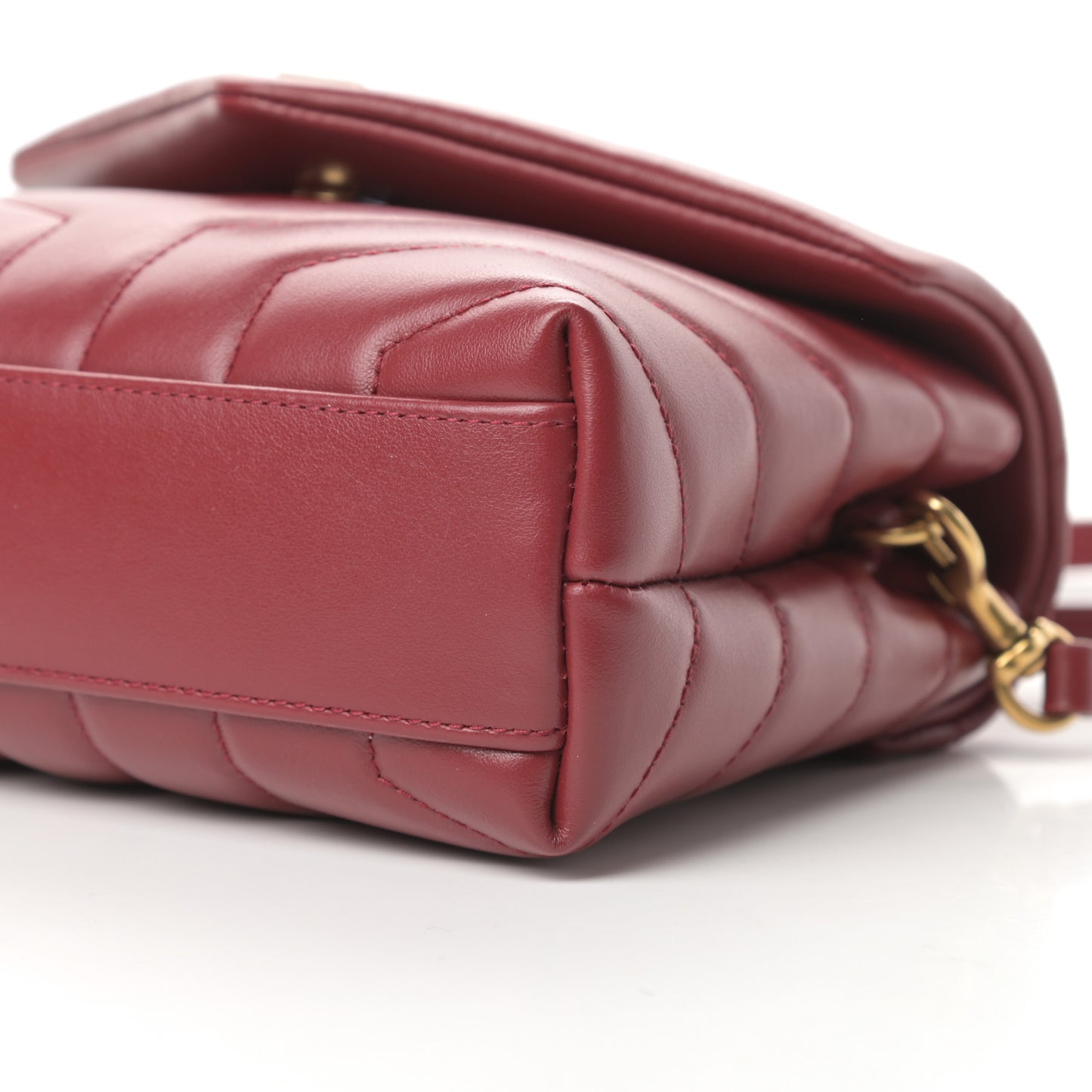 Calfskin Y Quilted Monogram Toy Loulou Crossbody Bag Opyum Red