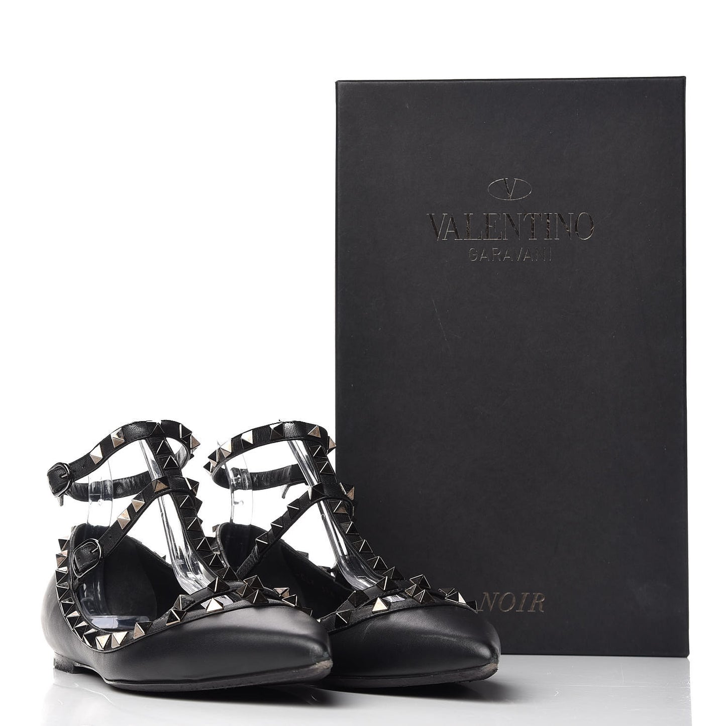 Nappa Rockstud Cage Ballerina Flats 39 Black