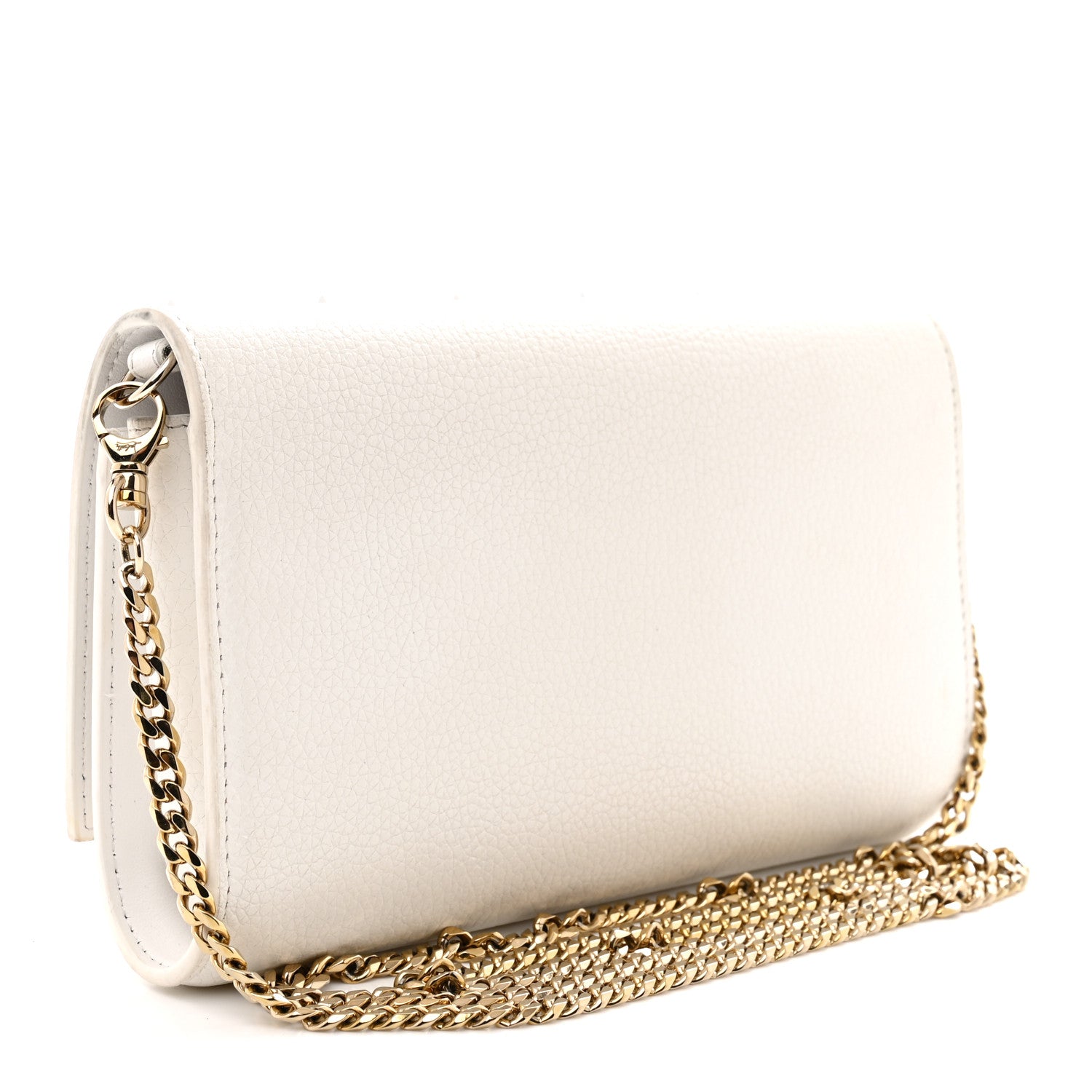 Christian Louboutin Calfskin Spikes Loubinthesky Paloma Wallet On Chain White 3 of 11