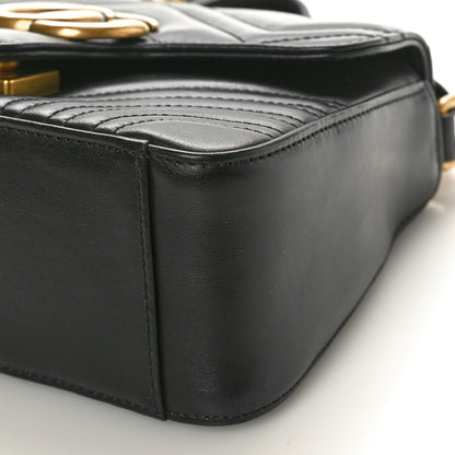 Gucci Calfskin Matelasse Mini GG Marmont Top Handle Shoulder Bag Black 10 of 10