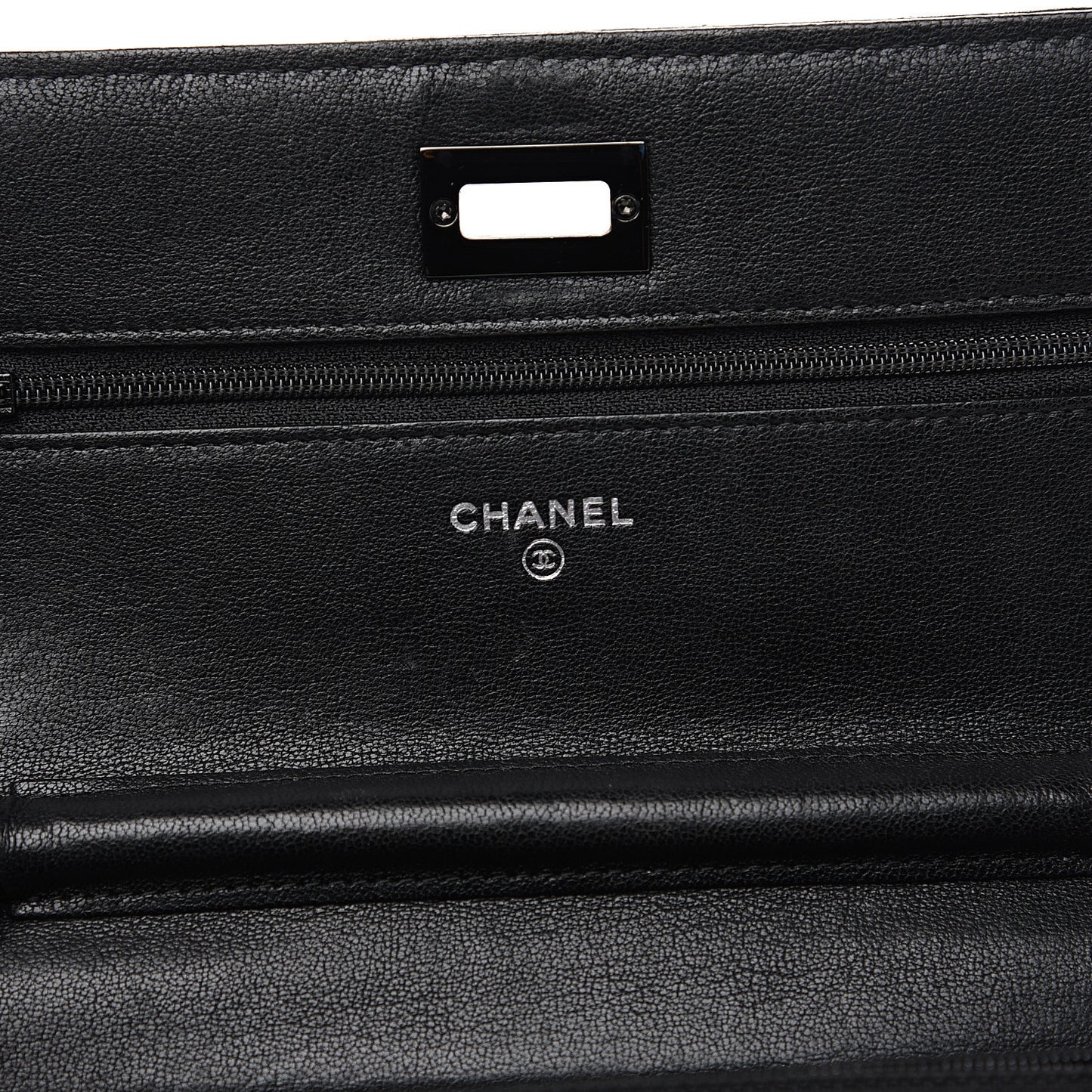 Sheepskin Chevron Reissue Wallet On Chain WOC So Black