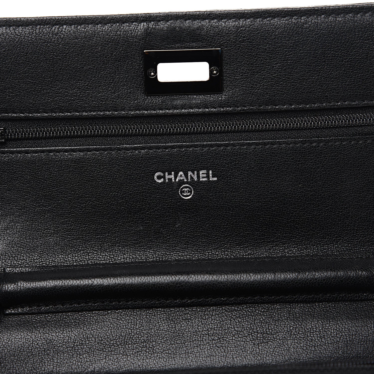 Chanel Sheepskin Chevron Reissue Wallet On Chain WOC So Black 5 of 14