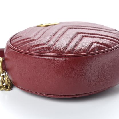 Gucci Glazed Calfskin Matelasse Heart Mini GG Marmont Round Shoulder Bag Romantic Cerise 6 of 10