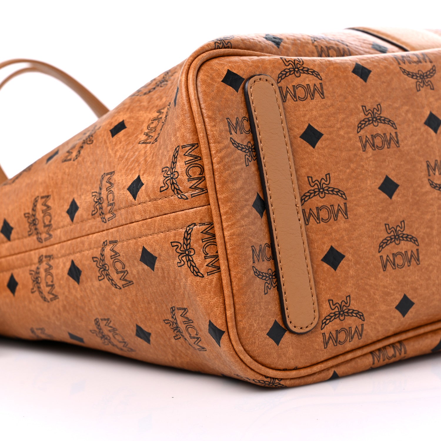 MCM Visetos Medium Liz Reversible Shopper Tote Cognac 7 of 15