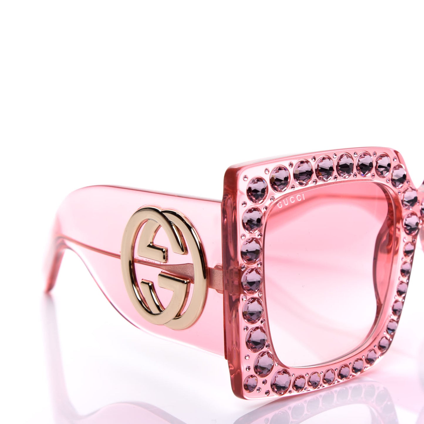 Acetate Crystal Oversize Sunglasses GG0148S Pink