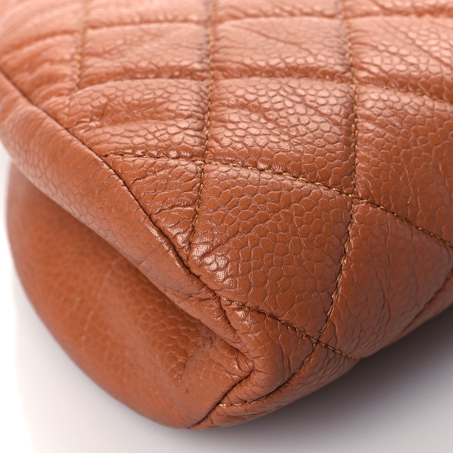Caviar Quilted Timeless Clutch Light Brown