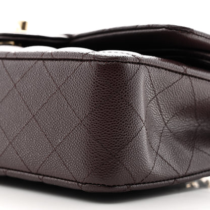 Chanel Caviar Quilted Medium Double Flap Dark Brown 10 of 11