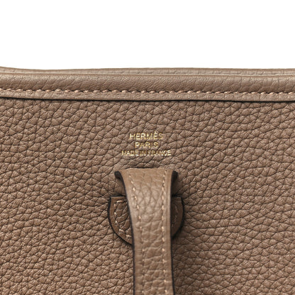 Hermes Taurillon Clemence Amazone Evelyne TPM Beige De Weimar Gris Etain 6 of 11