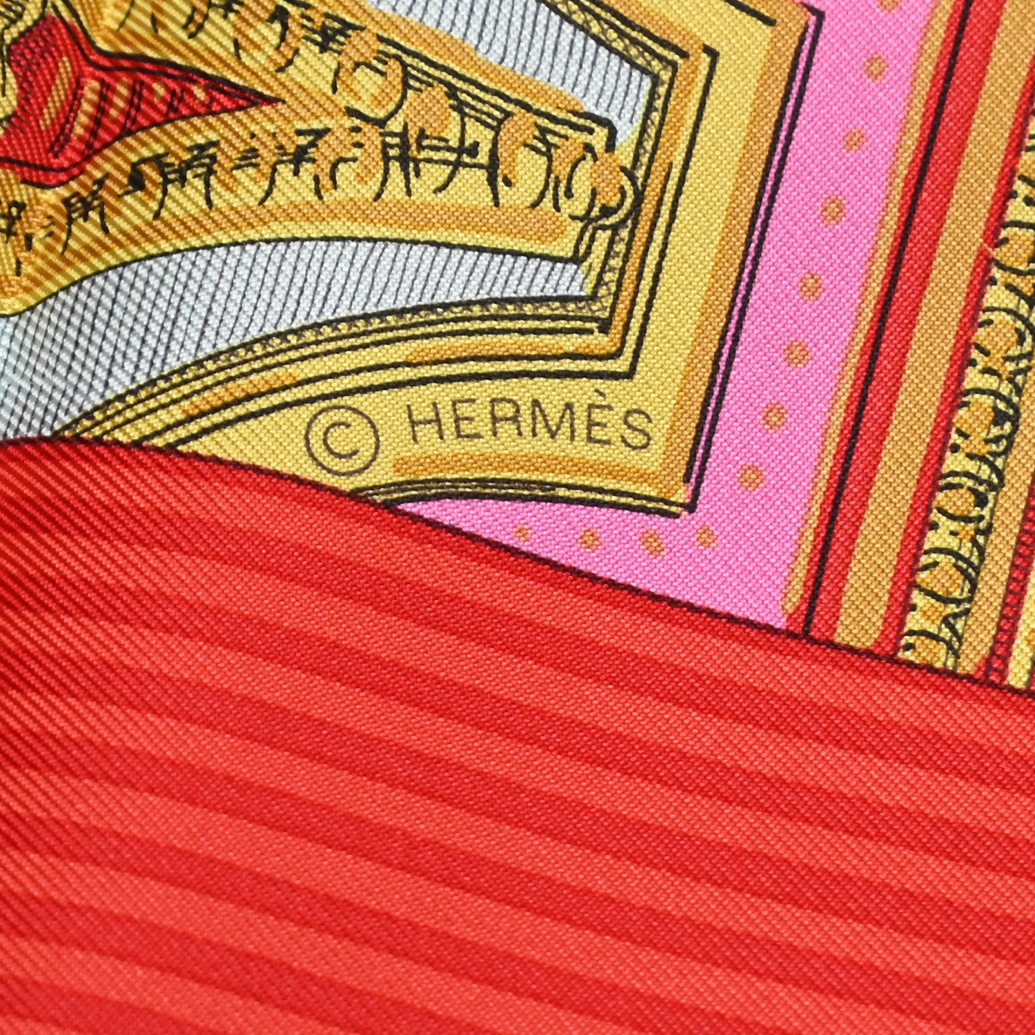 Hermes Silk Grand Theatre Nouveau Scarf 90 Rouge Vert Multicolor 4 of 5