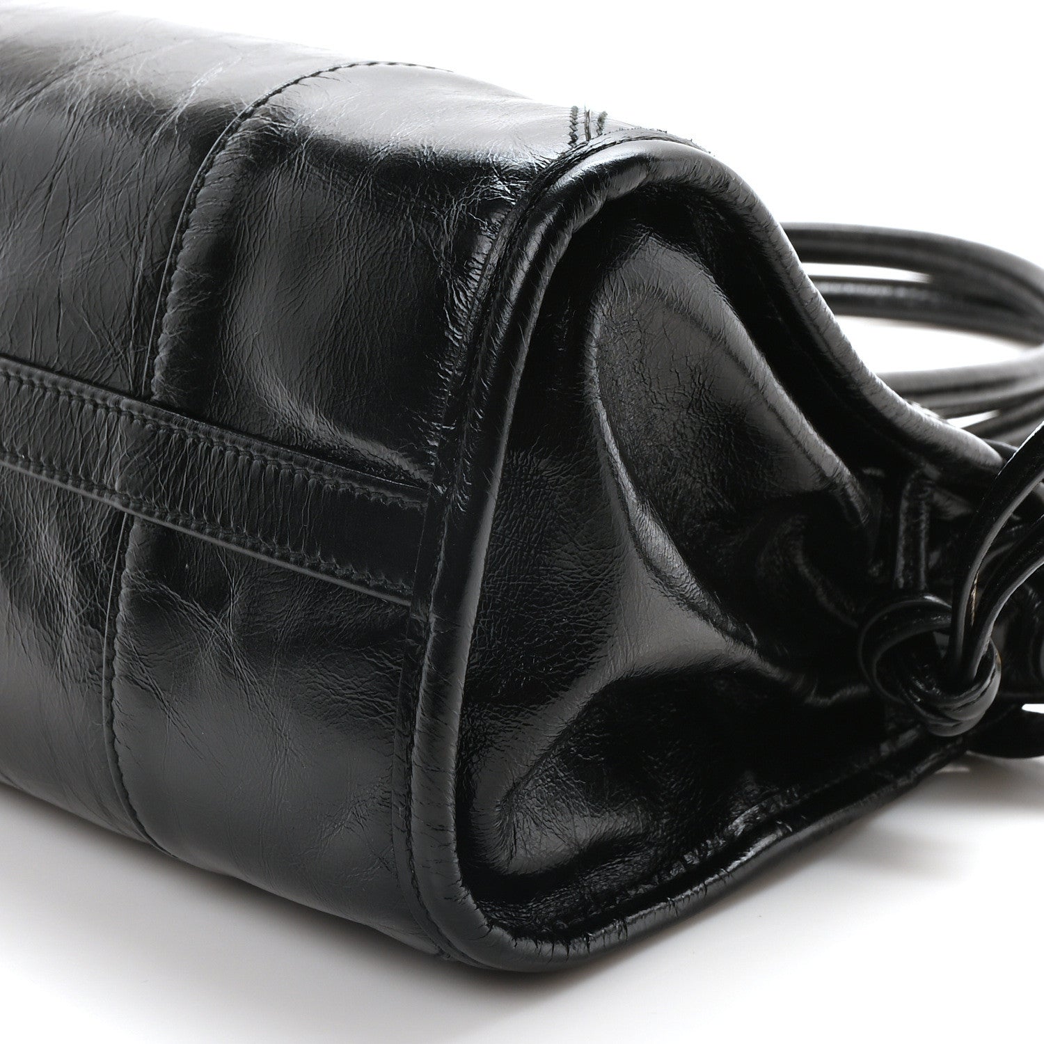 PRADA 黒 バッグ PRADA （美品）プラダ シンボル トップ ステッチ トート