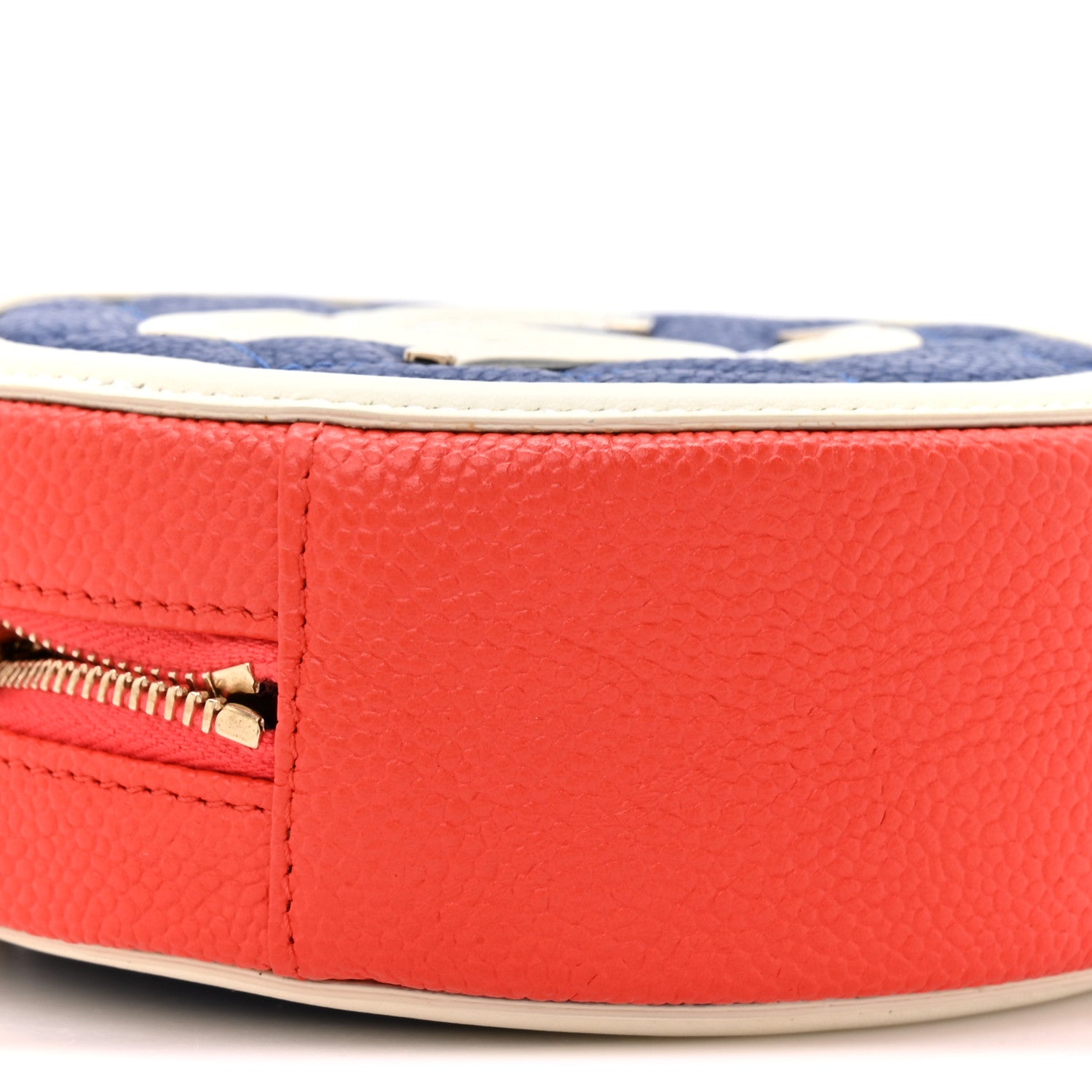 Chanel Caviar Quilted Round Filigree Crossbody Blue White Red 10 of 10
