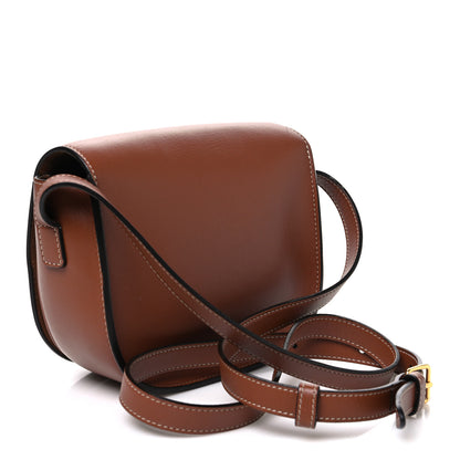 Celine Smooth Calfskin Cuir Triomphe Embroidered Folco Crossbody Bag Tan 3 of 10