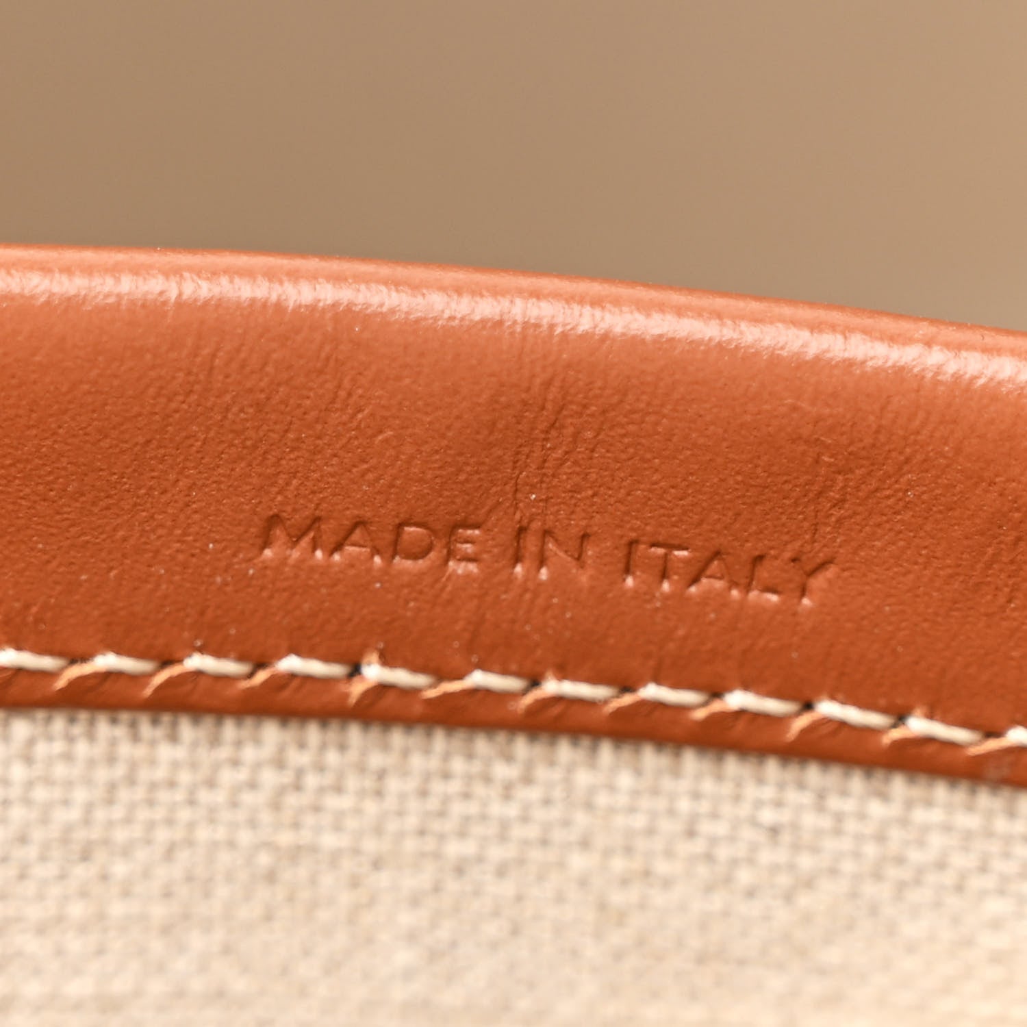 Celine Canvas Calfskin Triomphe Large Cabas Thais Natural Tan 7 of 12