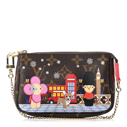 Louis Vuitton Monogram 2021 Christmas Animation London Mini Pochette Accessories Red 1 of 7