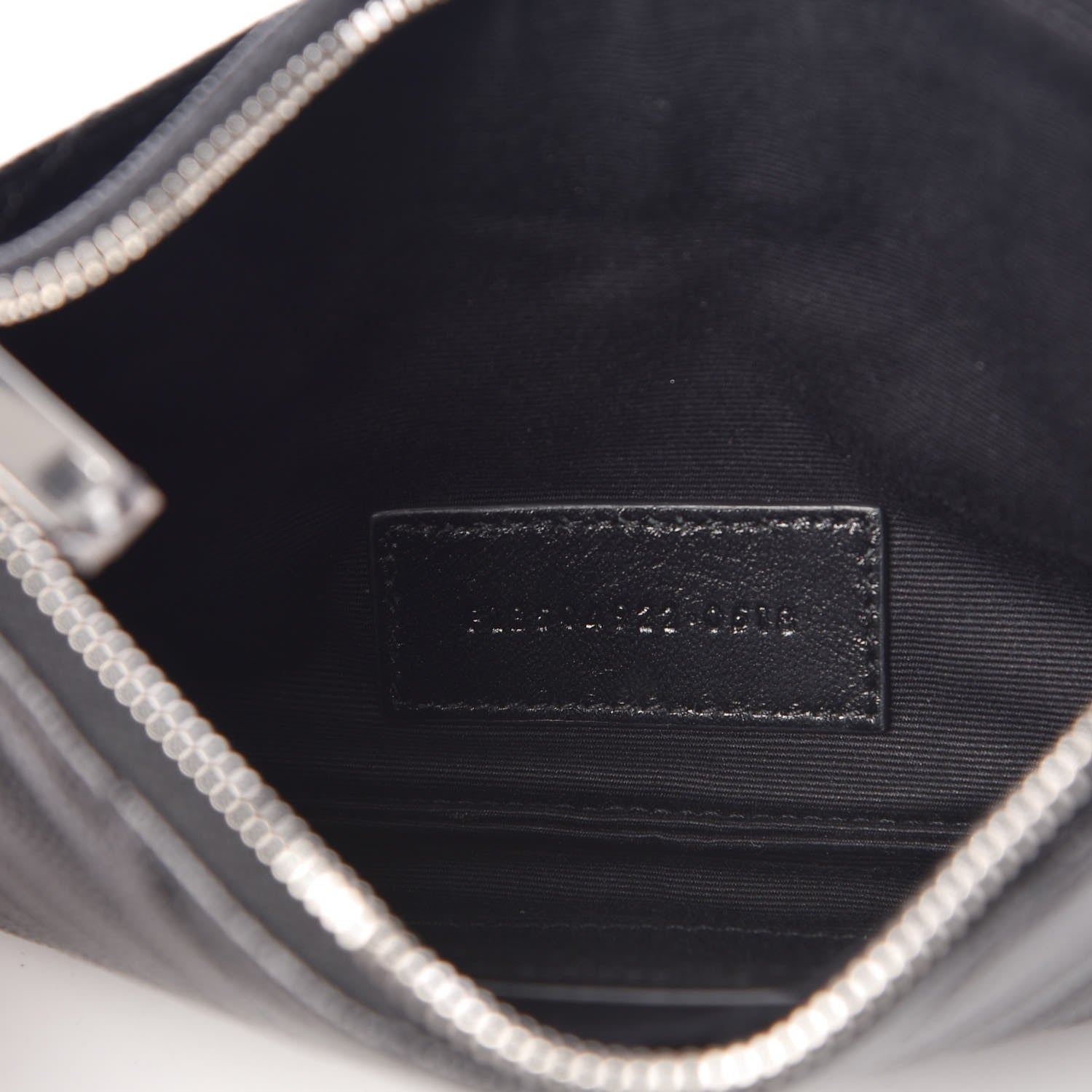 Saint Laurent Grain De Poudre Chevron Monogram Bill Pouch Black 7 of 8