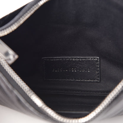 Saint Laurent Grain De Poudre Chevron Monogram Bill Pouch Black 7 of 8