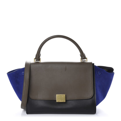 Celine Smooth Calfskin Suede Small Tri-Color Trapeze Indigo 1 of 12