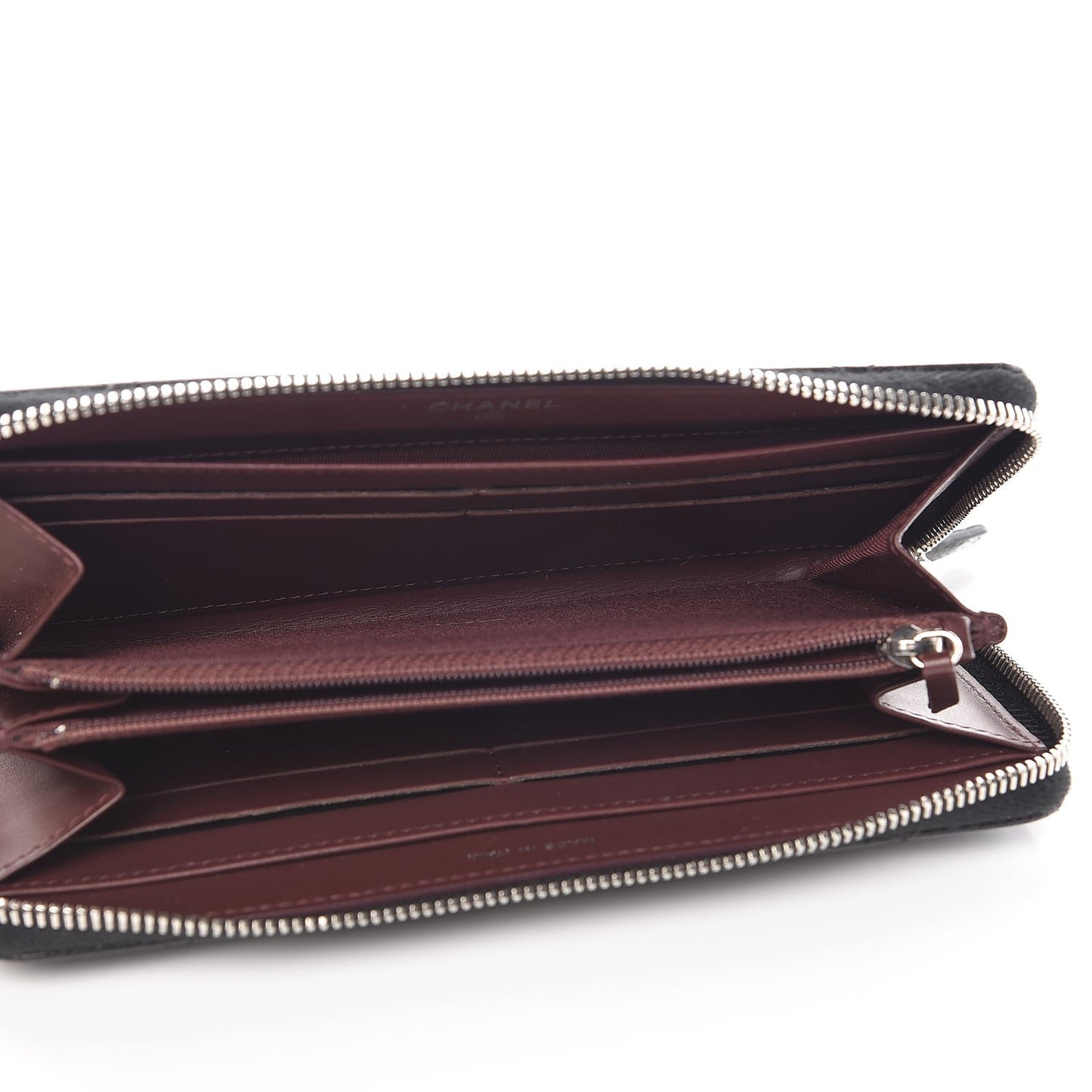 Caviar Quilted Large Gusset Zip Around Wallet Black