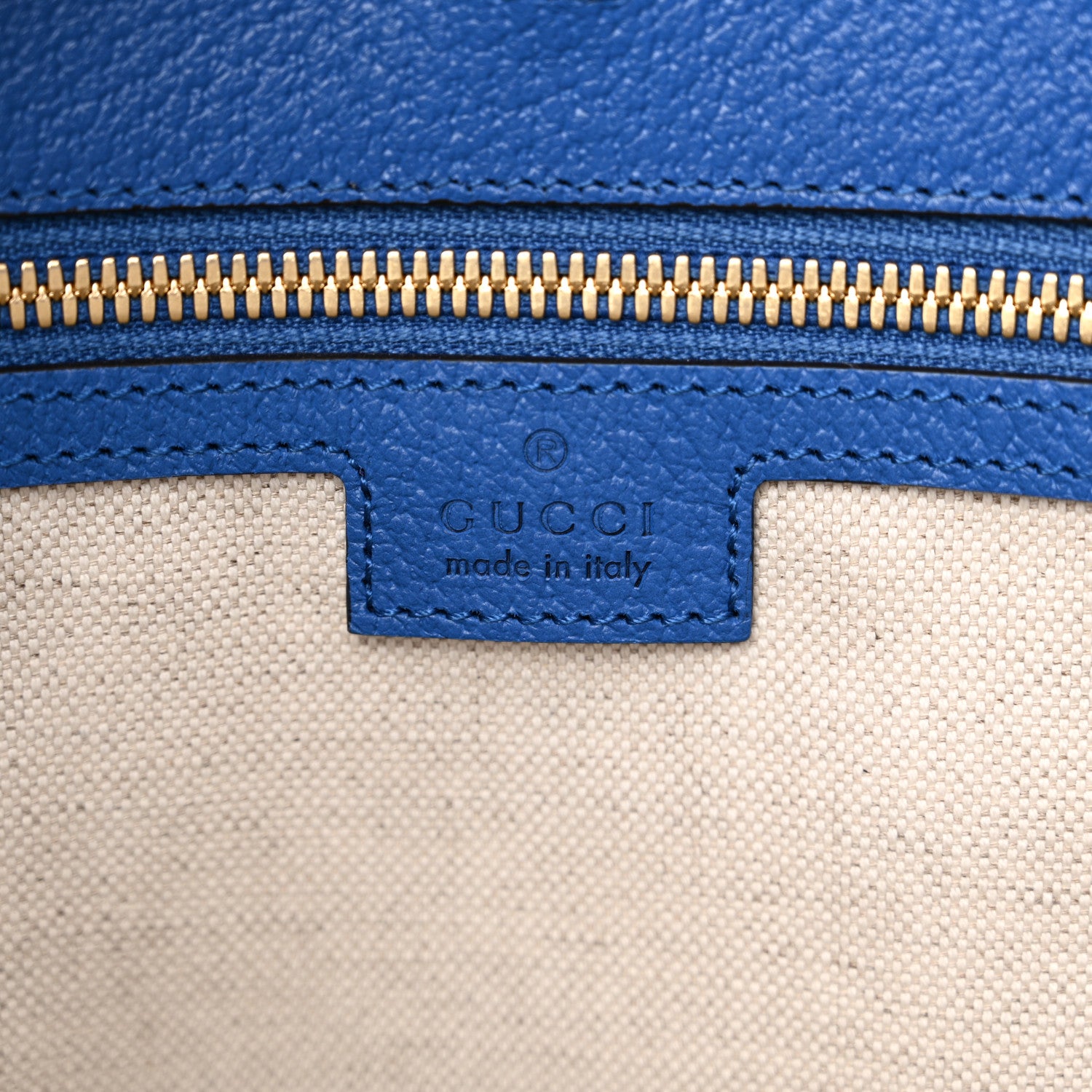 Gucci GG Supreme Monogram Mix Textured Dollar Calfskin Rhombus Inlay Large Tote Bag Beige Ebony Harvest Joy Blue 7 of 10