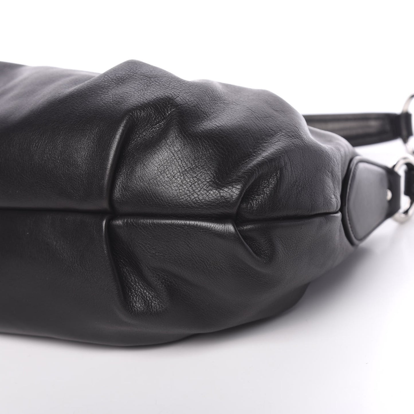 Soft Calfskin Pleated Hobo Black