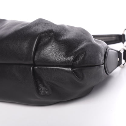 Prada Soft Calfskin Pleated Hobo Black 10 of 11
