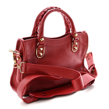 Balenciaga Chevre Gold Metallic Edge Hardware Mini City Rouge Groseille 4 of 11