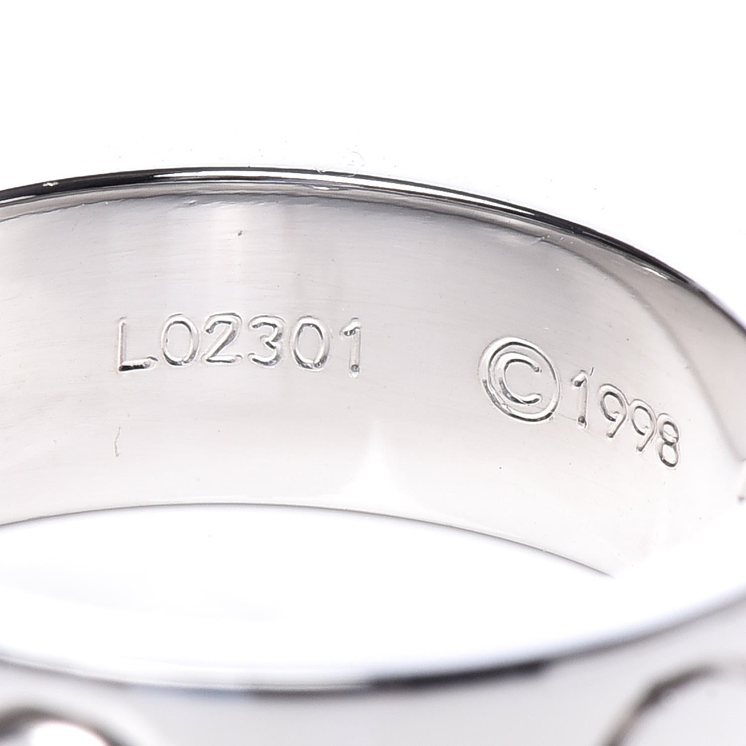 Cartier 18K White Gold 3 Diamond 5.5mm LOVE Ring 47 4.25 5 of 6